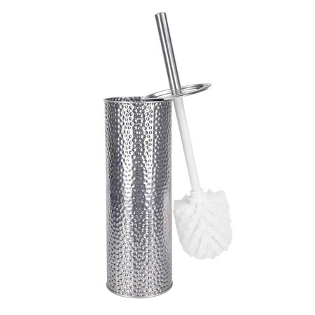 HOME BASICS Home Basics Hammered Stainless Steel Toilet Brush Holder ZOR96285